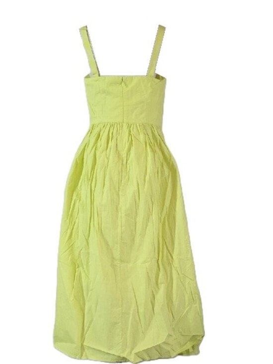 NWT $445 RHODE LOLITA COTTON SLEEVELESS MIDI DRESS IN LIMON SIZE 8 - Picture 3 of 6